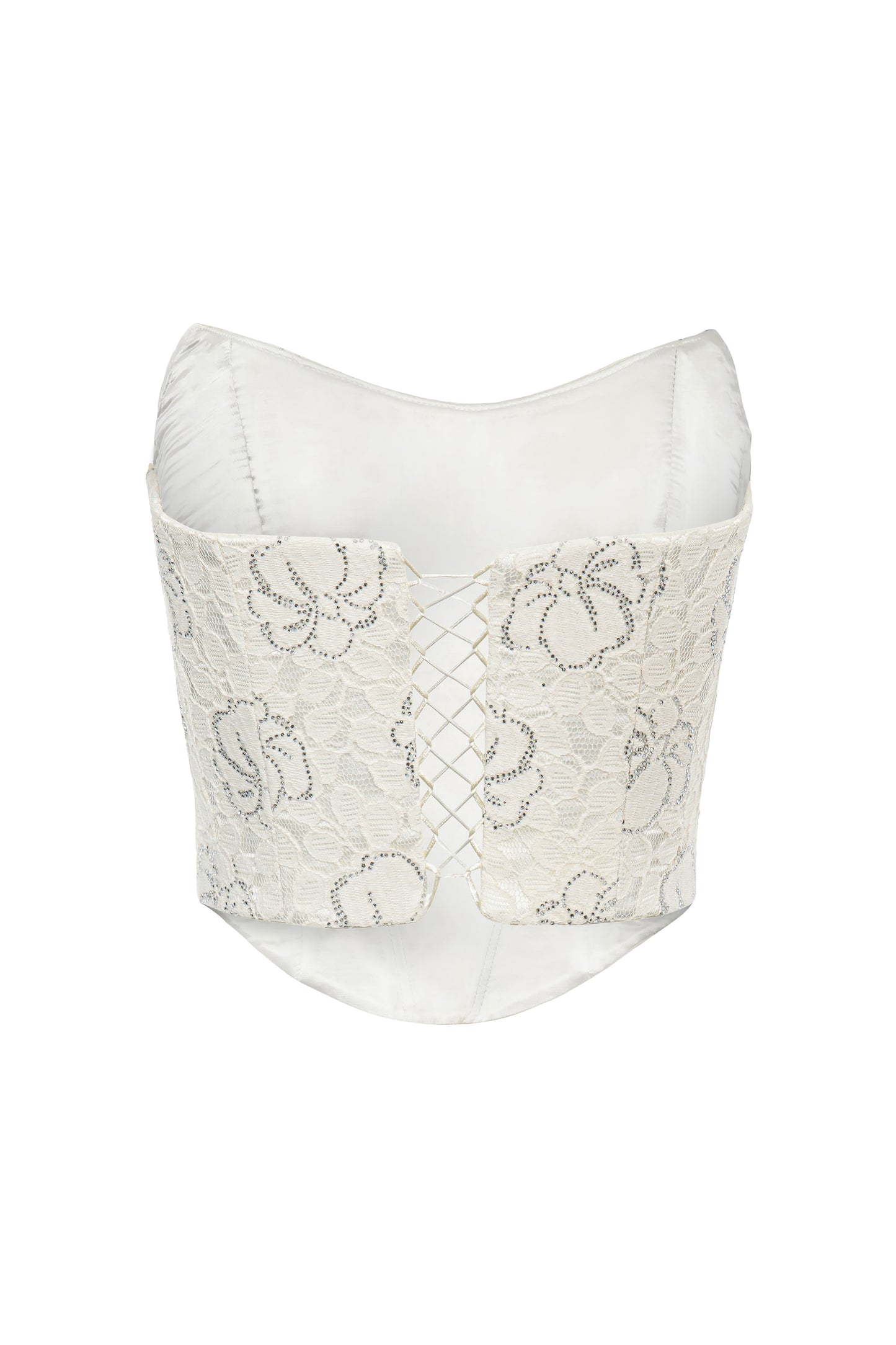 Ophelia - Crystal-embellished Strapless Lace Corset