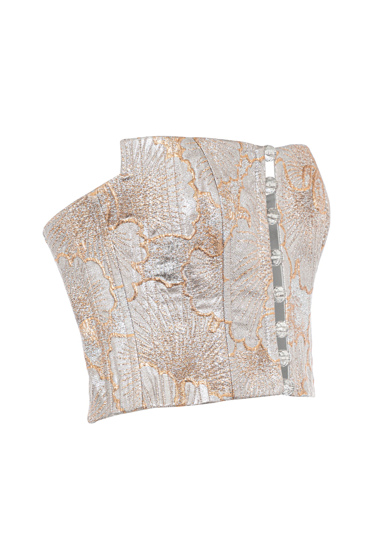 Angless - Patterned Strapless Corset Grey