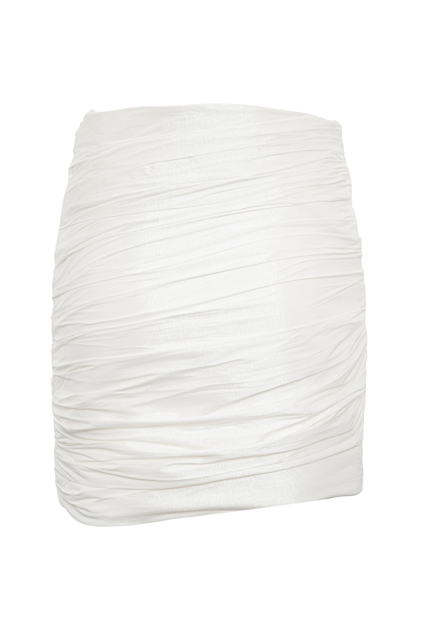 Rosa - Asymmetric Draped Taffeta Mini Skirt