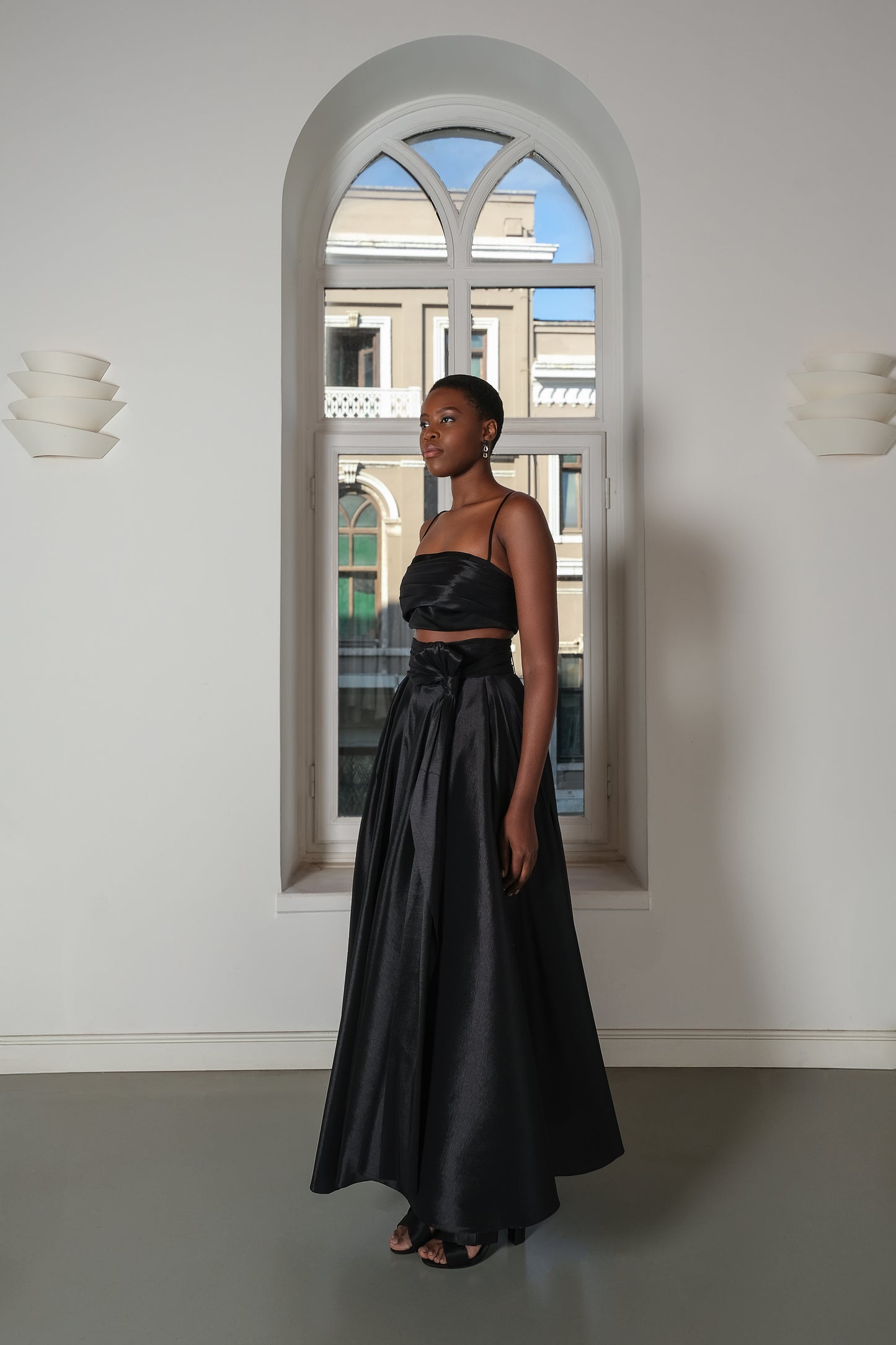Stella - Mixed Taffeta and Satin Strappy Mini Top