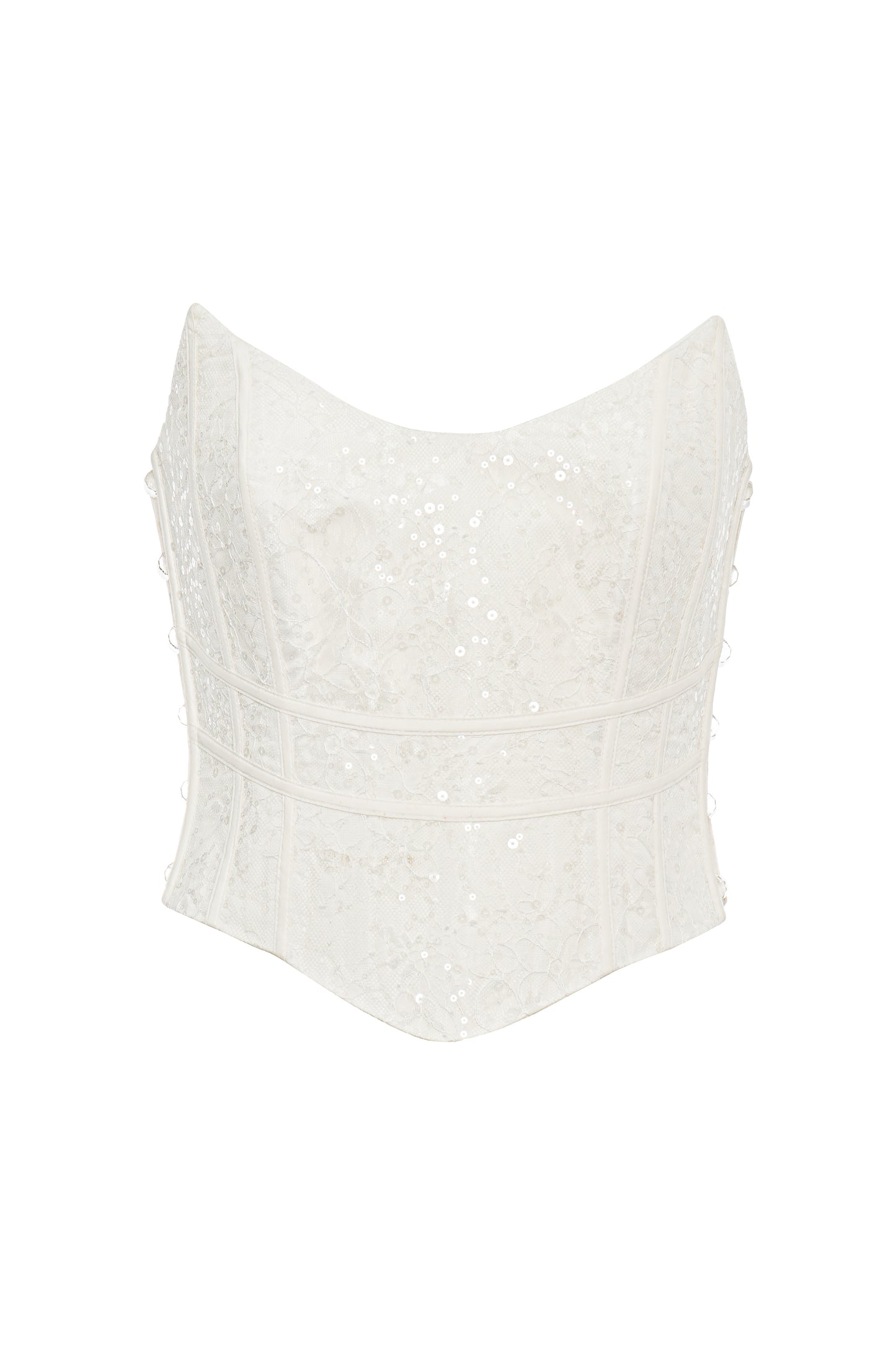Marie - Strapless Corset With Sequined Side Bead Detail