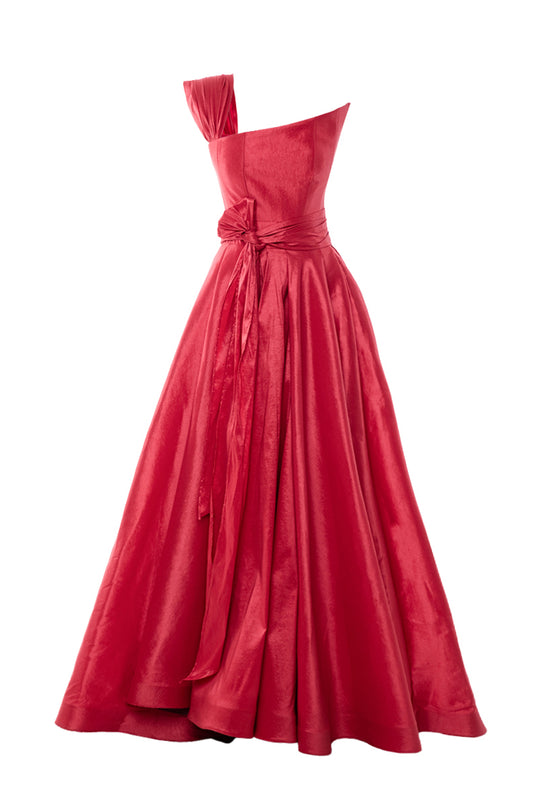 Neria - Asymmetric One-Shoulder Maxi Gown