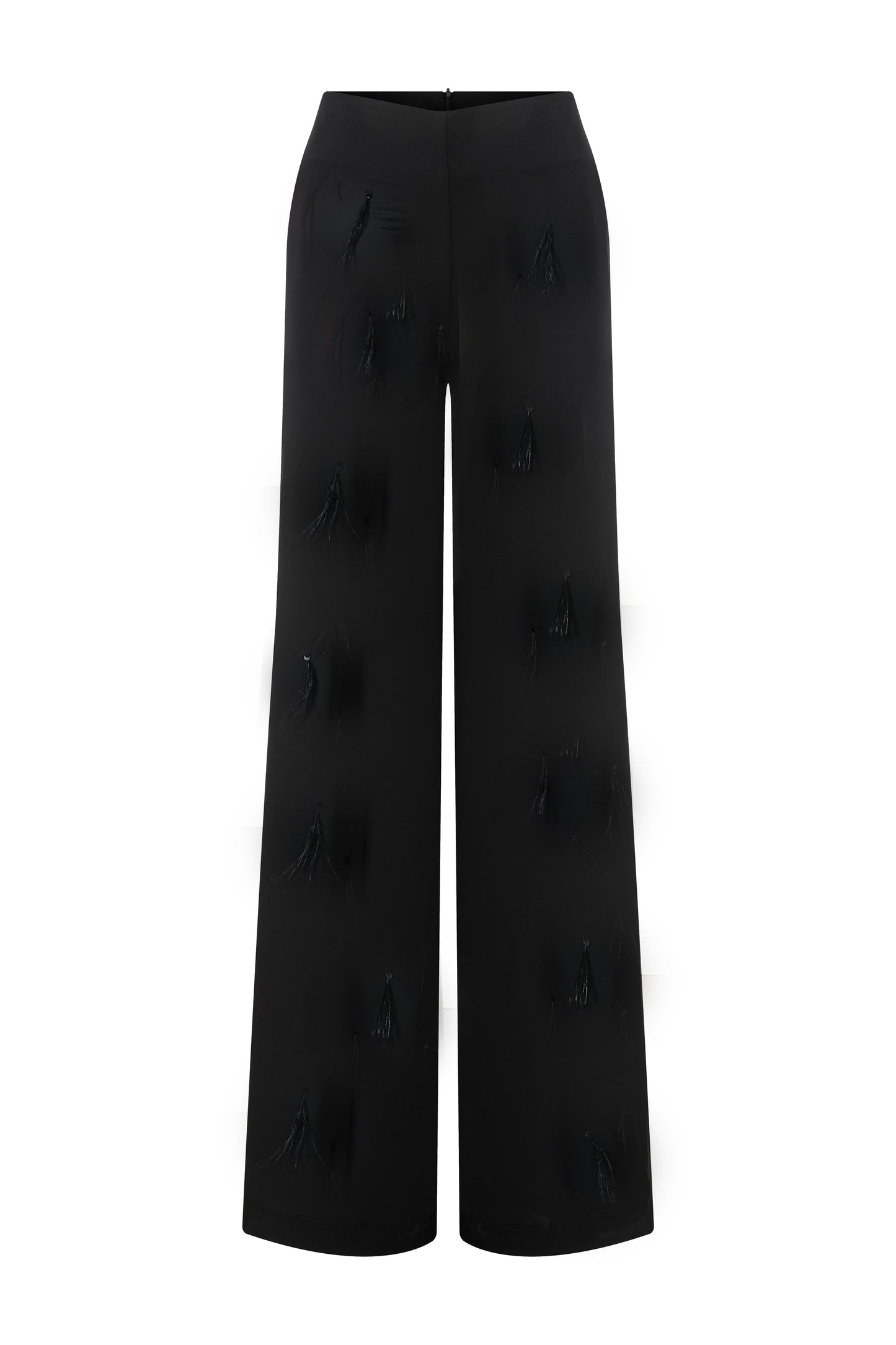 Nikki - Embroidered Satin Pants